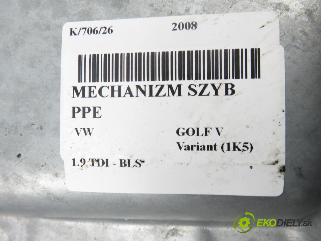 VW GOLF V Variant (1K5) KOMBI 2008 77,00 1.9 TDI - BLS 1896,00 mechanismus oken PPE 1K0959702AC ; 1K5837402AM ; 1K0959792N