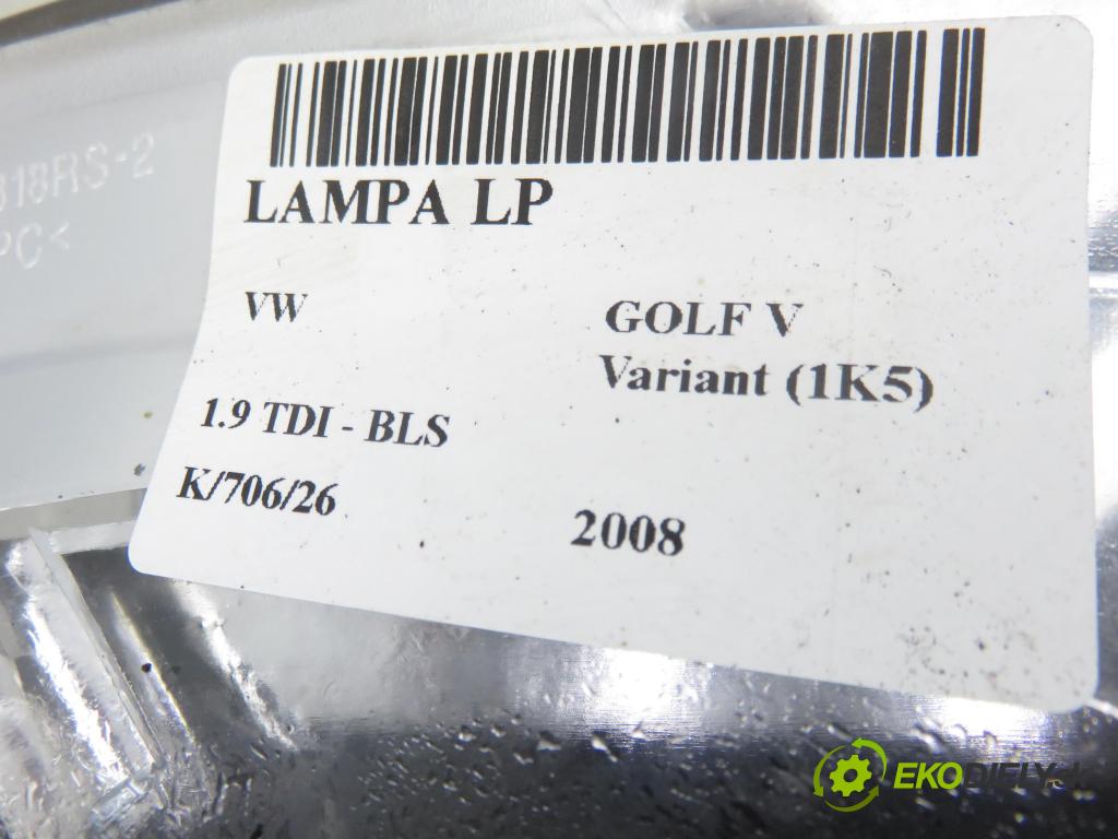 VW GOLF V Variant (1K5) KOMBI 2008 77,00 1.9 TDI - BLS 1896,00 Svetlo LP