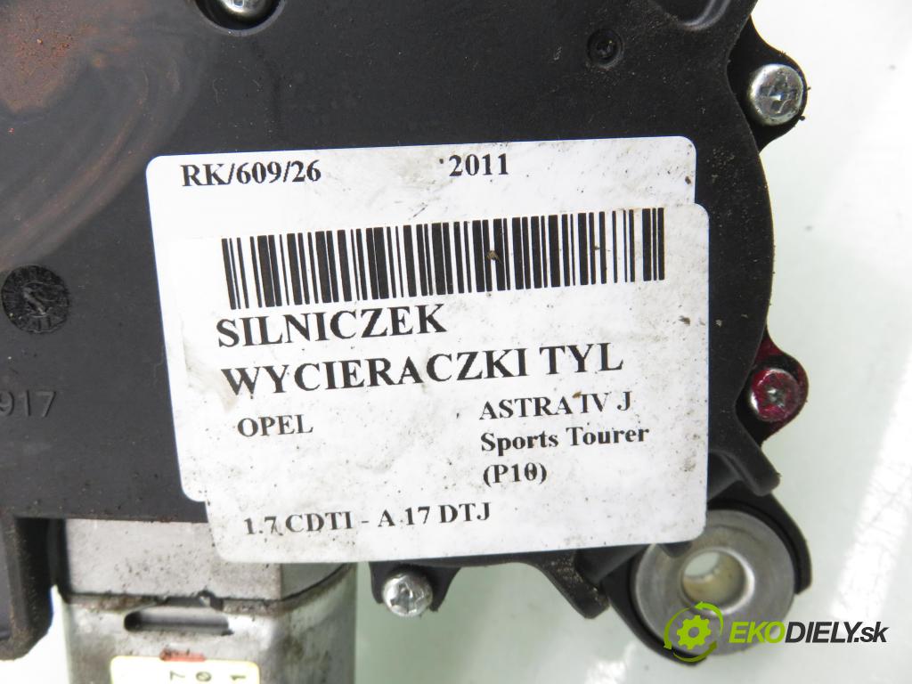 OPEL ASTRA J Sports Tourer (P10) KOMBI 2011 81,00 1.7 CDTI - A 17 DTJ 1686,00 motorek stěrače ZADNÍ: 13256917