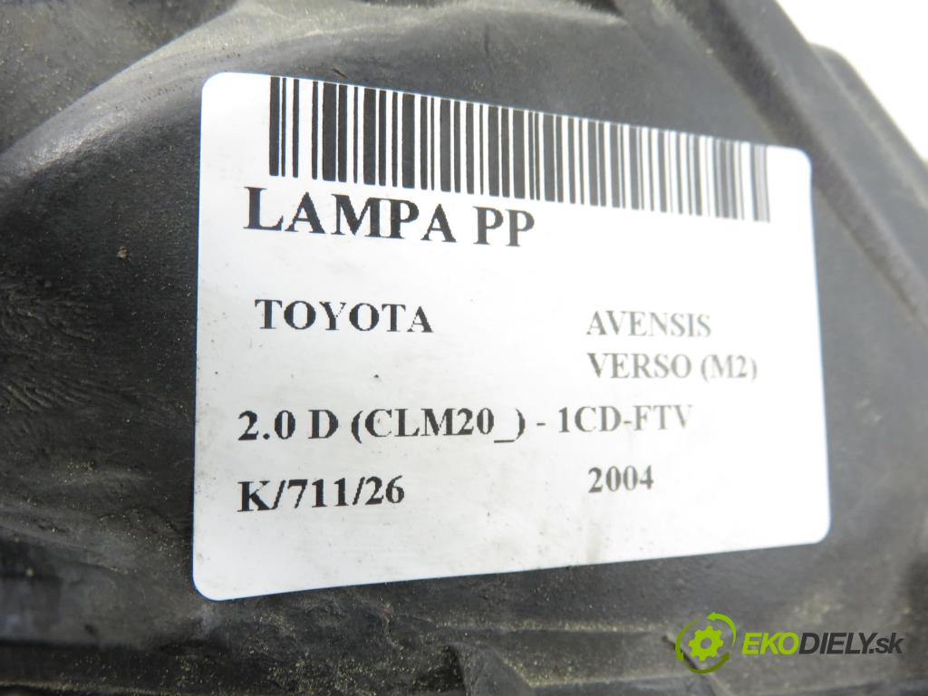 TOYOTA AVENSIS VERSO (_M2_) MINIVAN 2004 85,00 2.0 D (CLM20_) - 1CD-FTV 1995,00 Svetlo PP