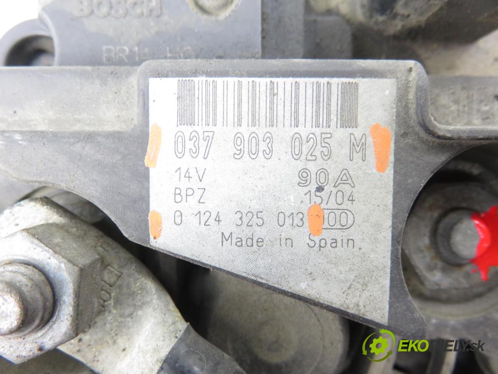 SKODA FABIA I SEDAN (6Y3) SEDAN 2004 55,00 1.4 16V - BBY 1390,00 Alternátor 0124325013 ; 037903025M (Alternátor)