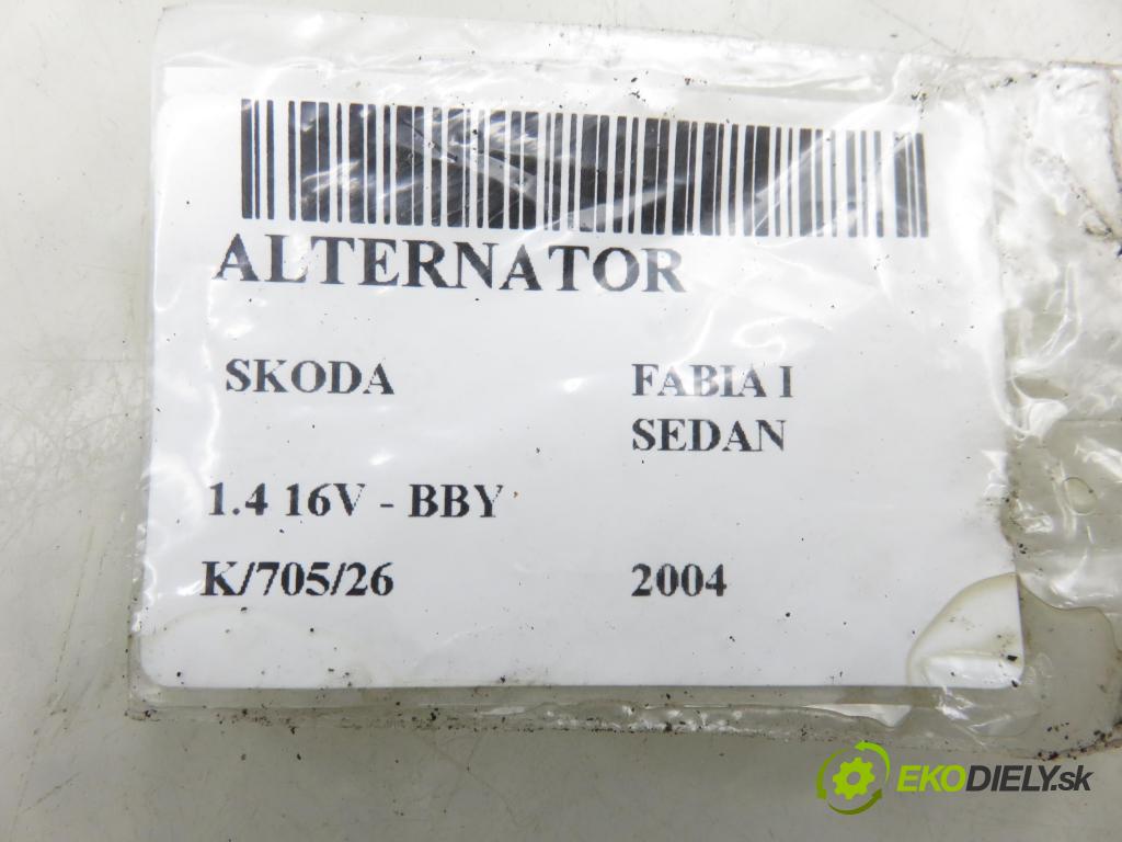SKODA FABIA I SEDAN (6Y3) SEDAN 2004 55,00 1.4 16V - BBY 1390,00 Alternátor 0124325013 ; 037903025M (Alternátor)