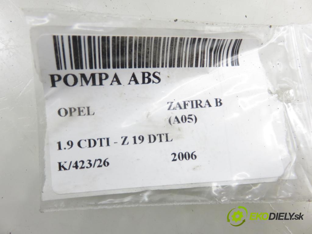 OPEL ZAFIRA B (A05) MINIVAN 2006 74,00 1.9 CDTI 8V 101 - Z 19 DTL 1910,00 pumpa ABS 10096005703 ; 10020602644 ; 13244860 (Pumpa ABS)