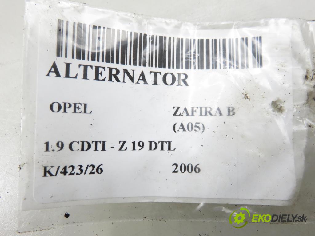 OPEL ZAFIRA B (A05) MINIVAN 2006 74,00 1.9 CDTI 8V 101 - Z 19 DTL 1910,00 Alternátor LRA02946 (Alternátor)