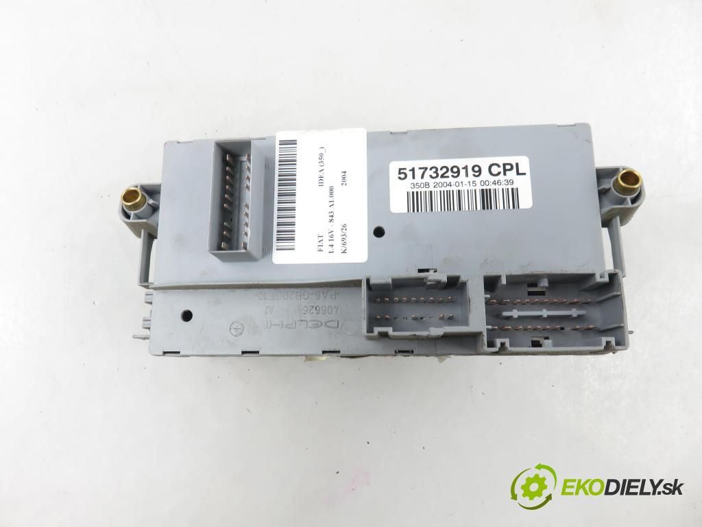 FIAT IDEA (350_) MINIVAN 2004 70,00 1.4 16V 95 - 843 A1.000 1368,00 Skrinka POJISTKY: 51732916
