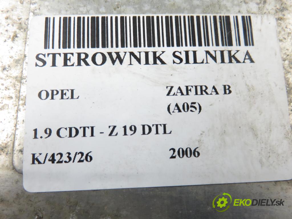 OPEL ZAFIRA B (A05) MINIVAN 2006 74,00 1.9 CDTI 8V 101 - Z 19 DTL 1910,00 Riadiaca jednotka Motor 0281012549 ; 55198922