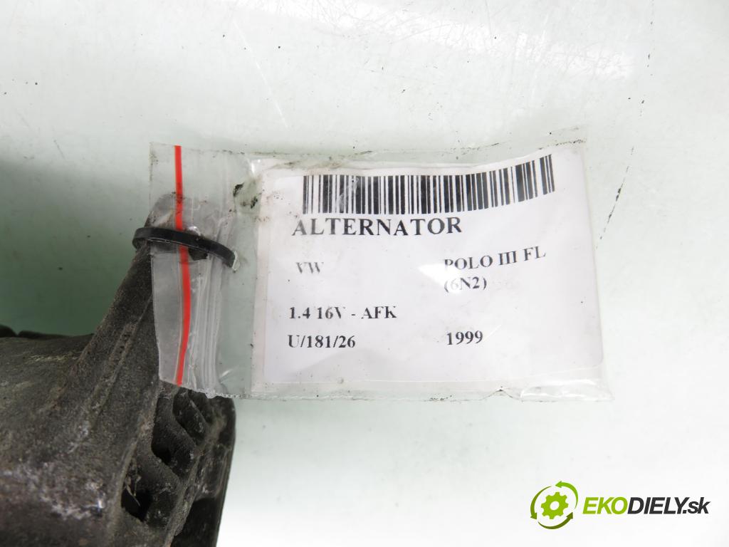 VW POLO (6N2) HB 1999 74,00 1.4 16V - AFK 1390,00 Alternátor 037903025M ; 0124325013 (Alternátor)