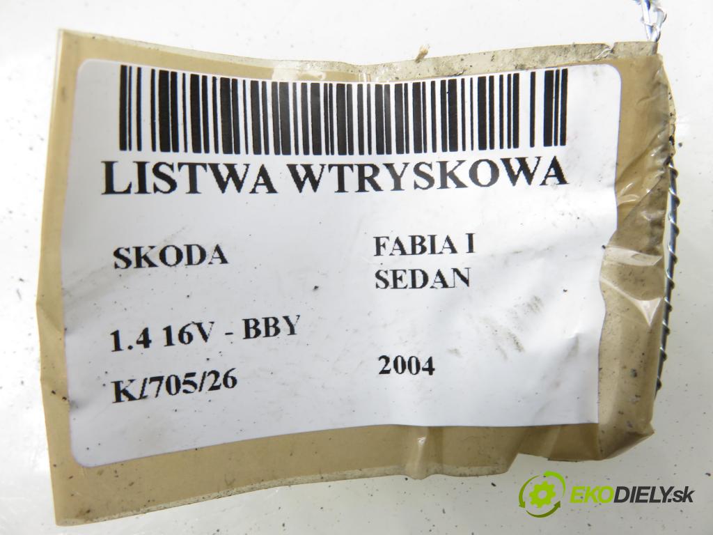 SKODA FABIA I SEDAN (6Y3) SEDAN 2004 55,00 1.4 16V - BBY 1390,00 lišta vstřikovací 036906031M ; 4080B03037 ; 036133319AE (Vstřikovací lišta)