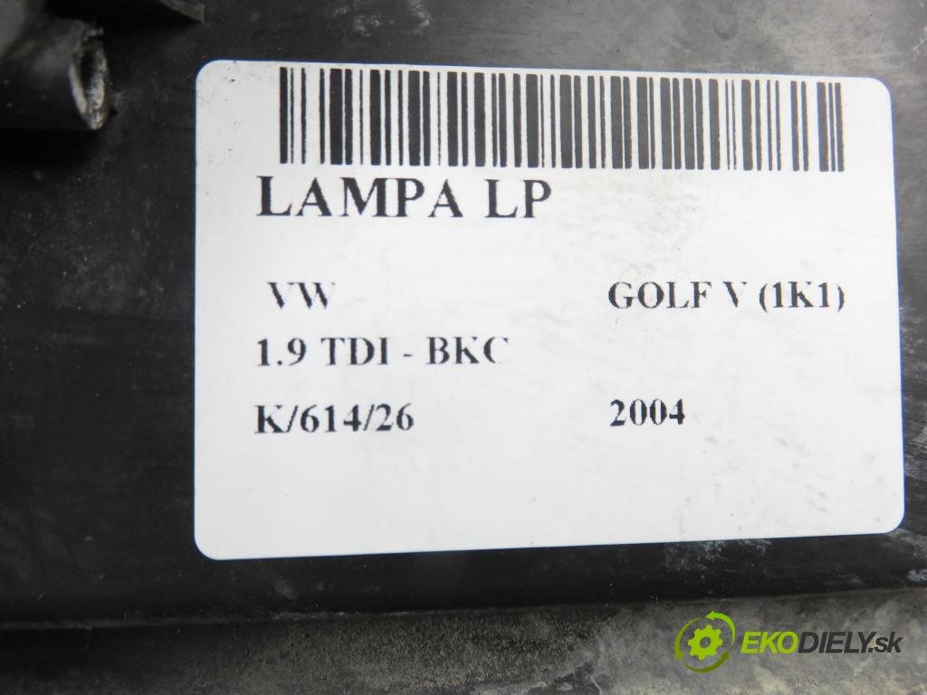 VW GOLF V (1K1) HB 2004 77,00 1.9 TDI PD 105 - BKC 1896,00 světlo LP 1K6941005A ; 0301212201