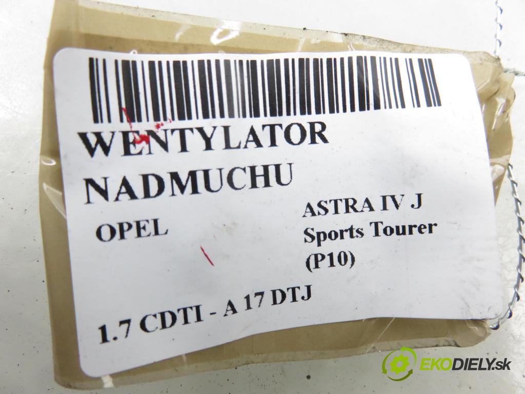 OPEL ASTRA J Sports Tourer (P10) KOMBI 2011 81,00 1.7 CDTI - A 17 DTJ 1686,00 ventilátor větráku U7253002