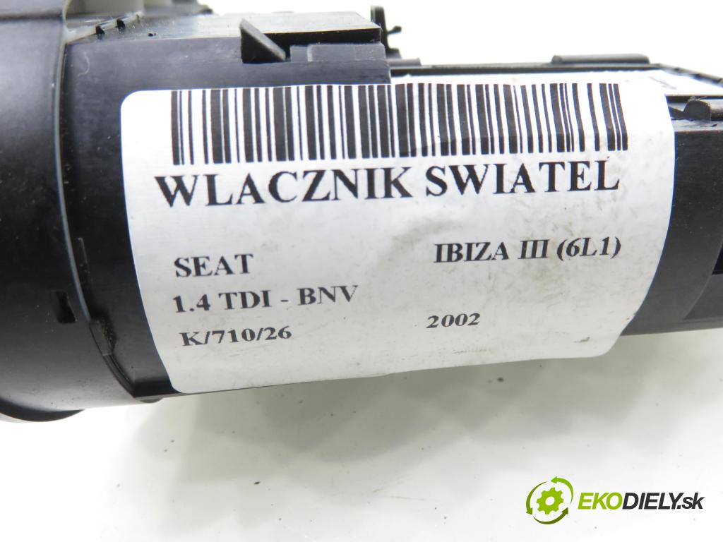 SEAT IBIZA III (6L1) HB 2006 59,00 1.4 TDI - BNV 1422,00 přepínač světla 6L1941531AF