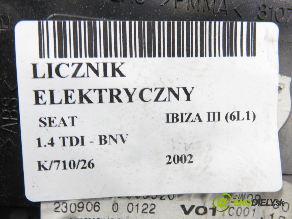 SEAT IBIZA III (6L1) HB 2006 59,00 1.4 TDI - BNV 1422,00 prístrojovka elektrický 6L0920803A