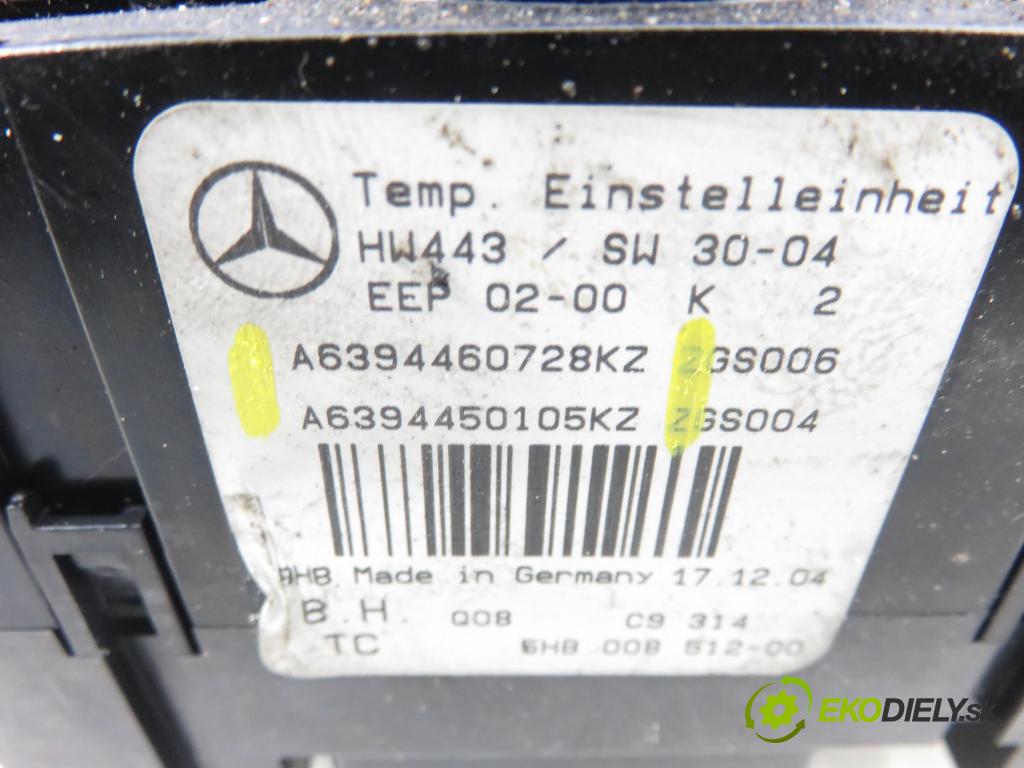 MERCEDES-BENZ VITO / MIXTO Skrzynia (W639) FURGON 2006 0,00 109 CDI - OM 646.980 2148,00 Panel topení KLIMATIZACE: 6394460728KZ ; 6394450105KZ