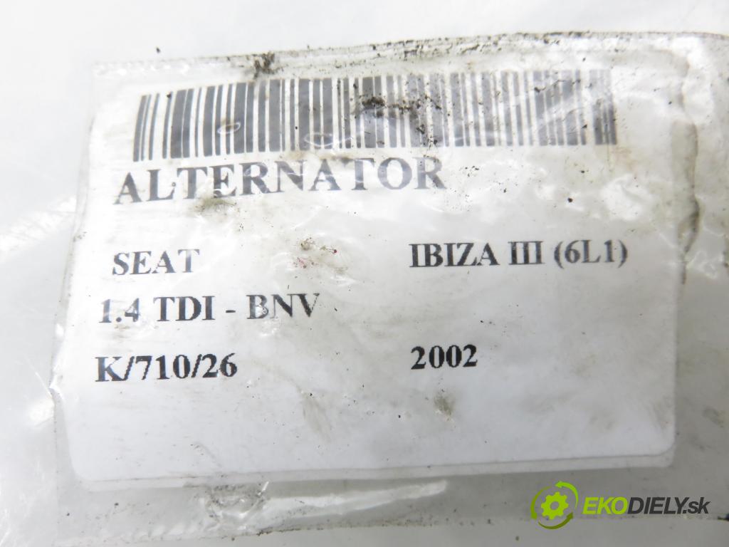 SEAT IBIZA III (6L1) HB 2006 59,00 1.4 TDI - BNV 1422,00 Alternátor 045903023 ; 0124325012 (Alternátor)