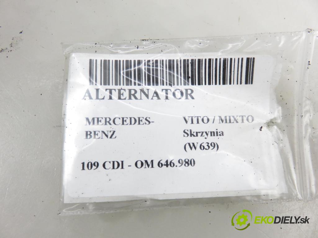 MERCEDES-BENZ VITO / MIXTO Skrzynia (W639) FURGON 2006 0,00 109 CDI - OM 646.980 2148,00 Alternátor 0131541002 ; 0124625006 (Alternátor)