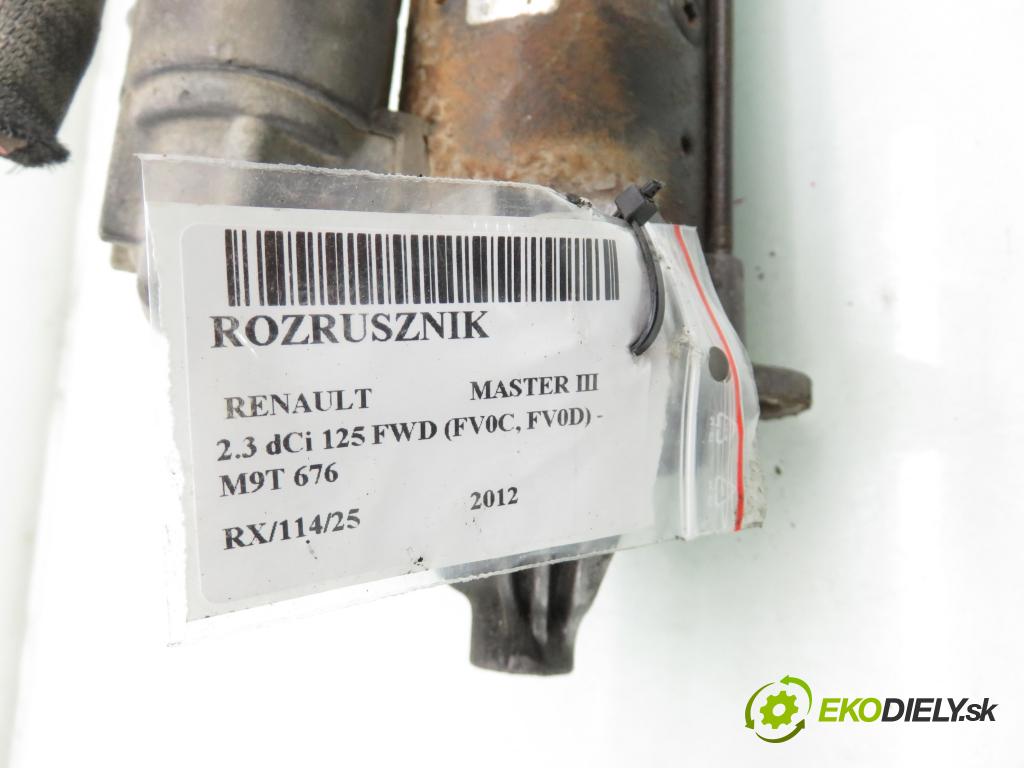 RENAULT MASTER III Skrzynia (FV) FURGON 2012 92,00 2.3 dCi 125 FWD (FV0C, FV0D) - M9T 676 2298,00 startér TS22E5 (Startér)