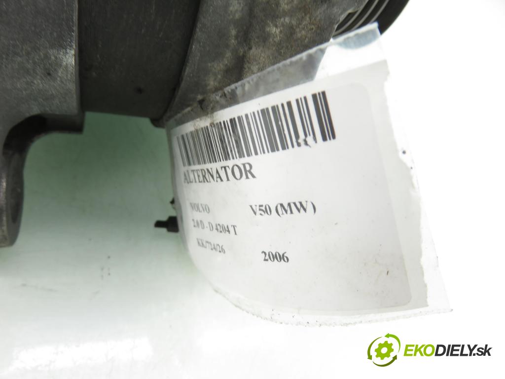 VOLVO V50 (MW) KOMBI 2006 100,00 2.0 D 136 - D 4204 T (PSA) 1997,00 Alternátor  (Alternátor)