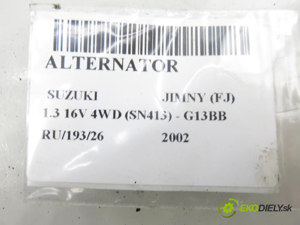 SUZUKI JIMNY (FJ) TERENOWY 2002 59,00 1.3 16V 4WD (SN413) - G13BB 1298,00 Alternátor (Alternátor)