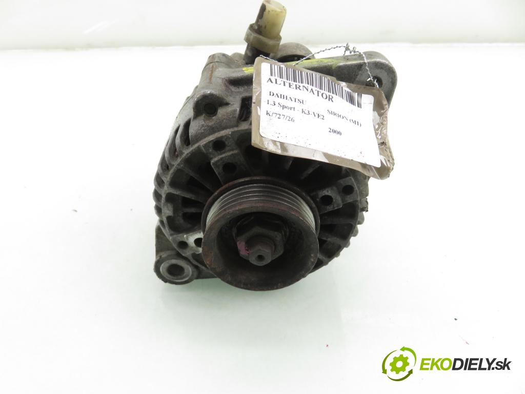 DAIHATSU SIRION (M1) HB 2000 75,00 1.3 Sport - K3-VE2 1298,00 Alternátor 2706097401 (Alternátor)
