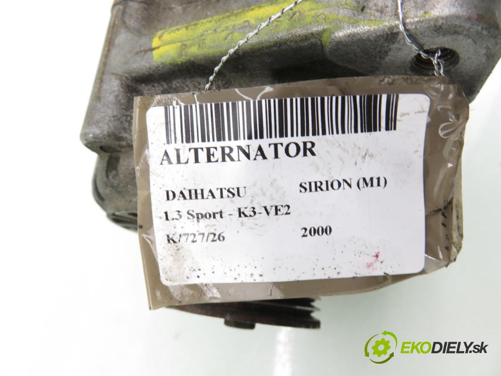 DAIHATSU SIRION (M1) HB 2000 75,00 1.3 Sport - K3-VE2 1298,00 Alternátor 2706097401 (Alternátor)