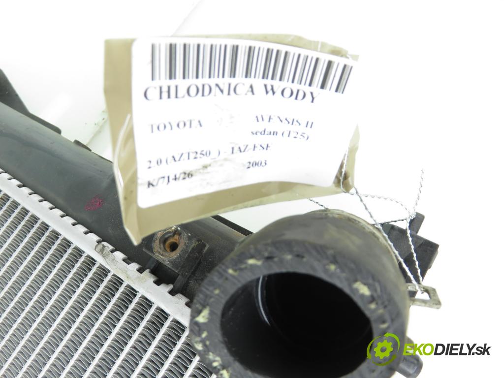 TOYOTA AVENSIS sedan (_T25_) SEDAN 2003 108,00 2.0 (AZT250_) - 1AZ-FSE 1998,00 chladič vody 64667A