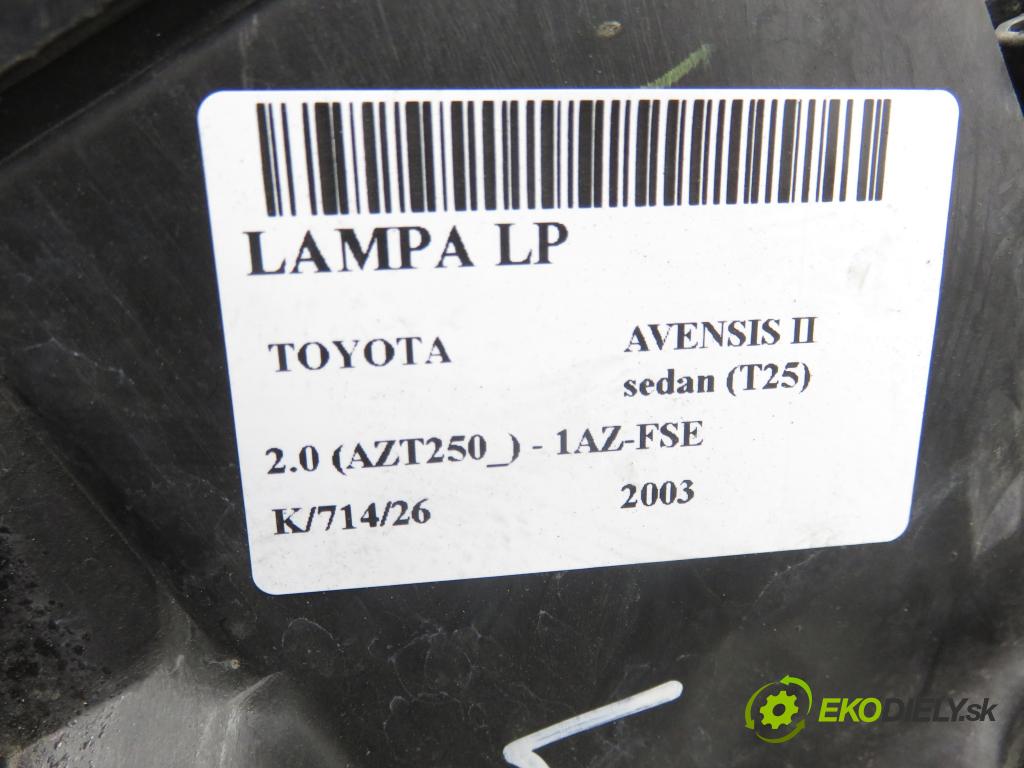 TOYOTA AVENSIS sedan (_T25_) SEDAN 2003 108,00 2.0 (AZT250_) - 1AZ-FSE 1998,00 světlo LP