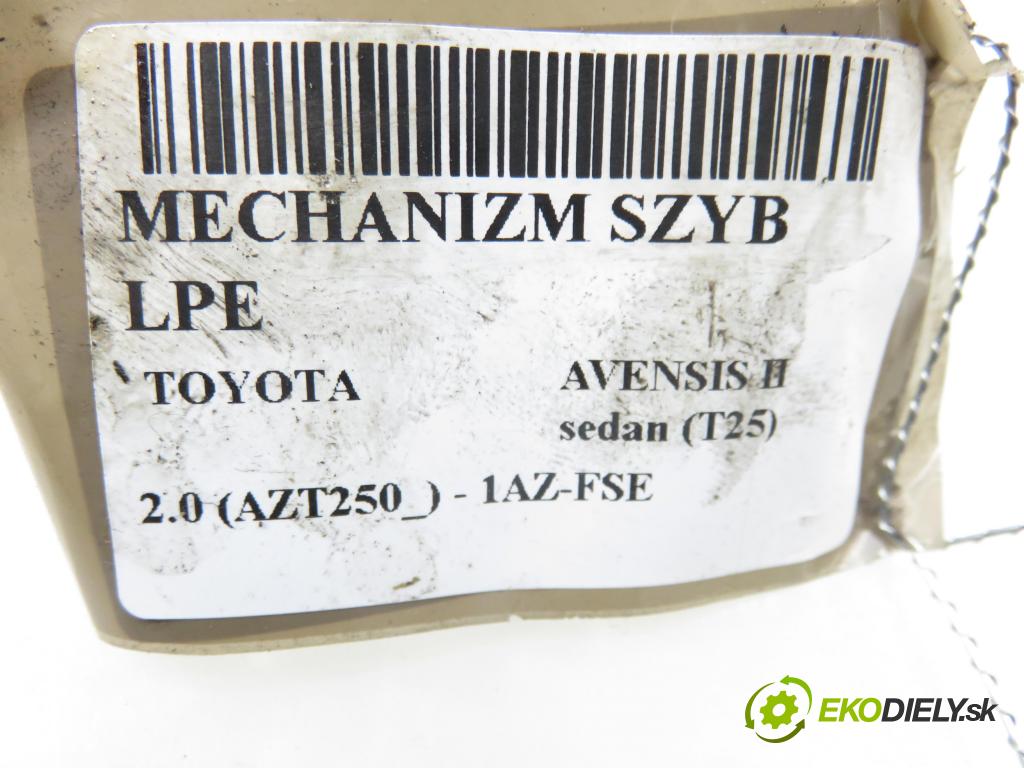 TOYOTA AVENSIS sedan (_T25_) SEDAN 2003 108,00 2.0 (AZT250_) - 1AZ-FSE 1998,00 Mechanizmus okien 0130822031