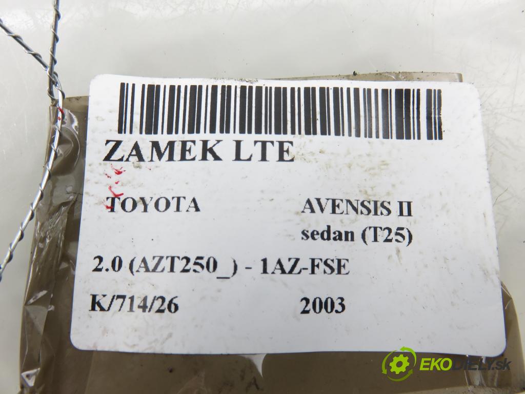 TOYOTA AVENSIS sedan (_T25_) SEDAN 2003 108,00 2.0 (AZT250_) - 1AZ-FSE 1998,00 zámok