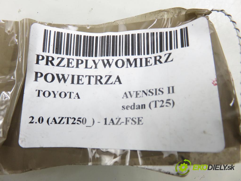 TOYOTA AVENSIS sedan (_T25_) SEDAN 2003 108,00 2.0 (AZT250_) - 1AZ-FSE 1998,00 váha vzduchu vzduchu 222040J010 ; MB1974003010