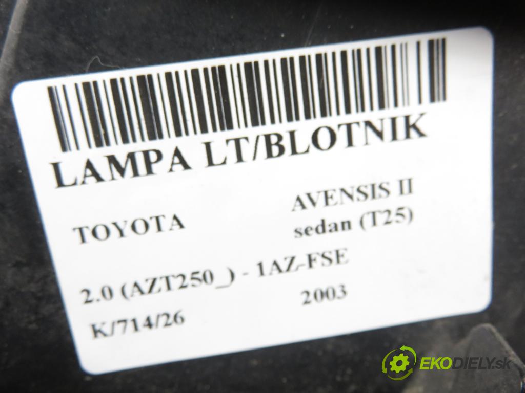 TOYOTA AVENSIS sedan (_T25_) SEDAN 2003 108,00 2.0 (AZT250_) - 1AZ-FSE 1998,00 Svetlo ľavé zadné