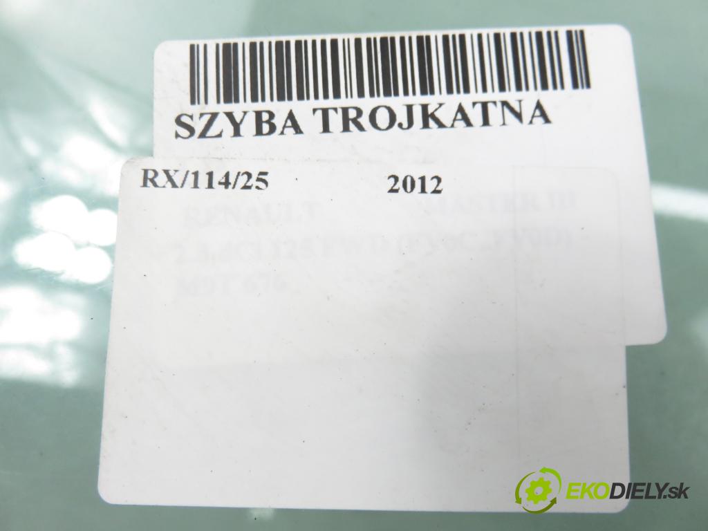 RENAULT MASTER III Skrzynia (FV) FURGON 2012 92,00 2.3 dCi 125 FWD (FV0C, FV0D) - M9T 676 2298,00 Okno TROJUHOLNÍKÝ LP