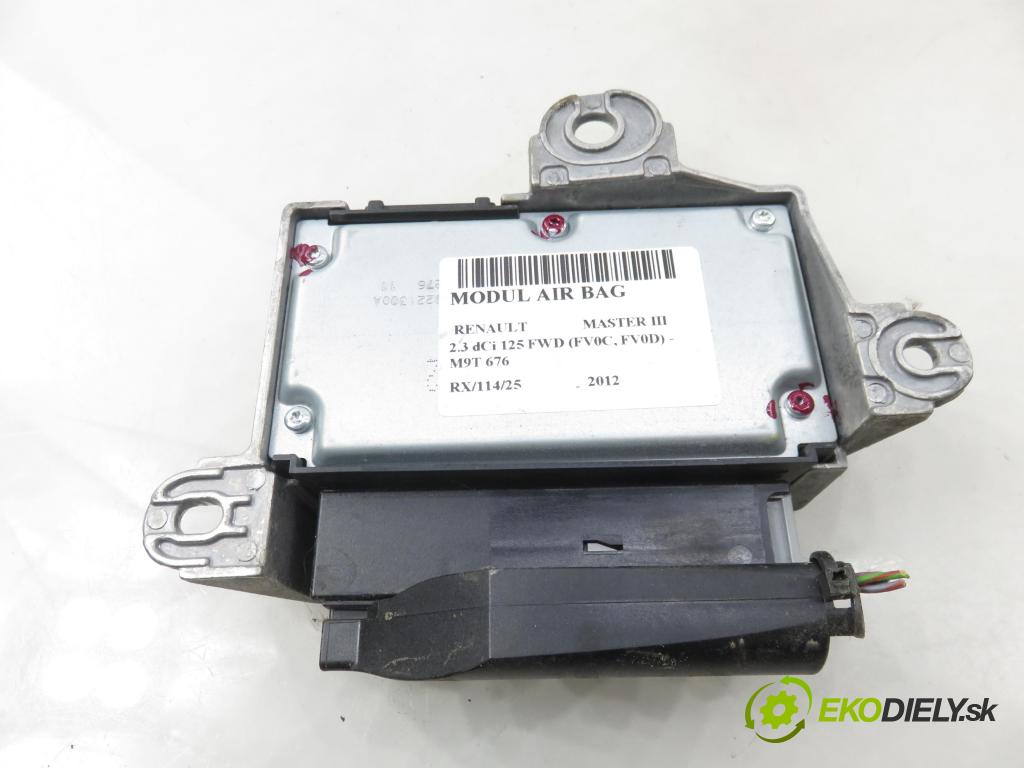 RENAULT MASTER III Skrzynia (FV) FURGON 2012 92,00 2.3 dCi 125 FWD (FV0C, FV0D) - M9T 676 2298,00 MODUL air BAG 8200942209A ; 611136500