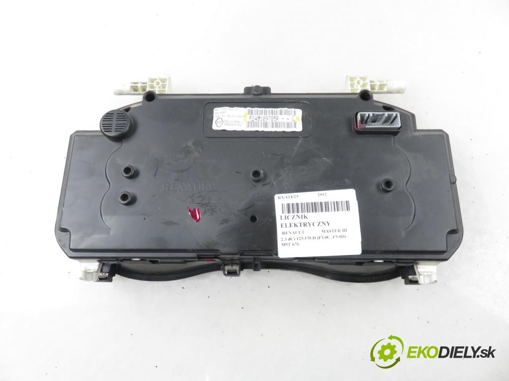 RENAULT MASTER III Skrzynia (FV) FURGON 2012 92,00 2.3 dCi 125 FWD (FV0C, FV0D) - M9T 676 2298,00 prístrojovka elektrický P248109785R ; P248109785RC