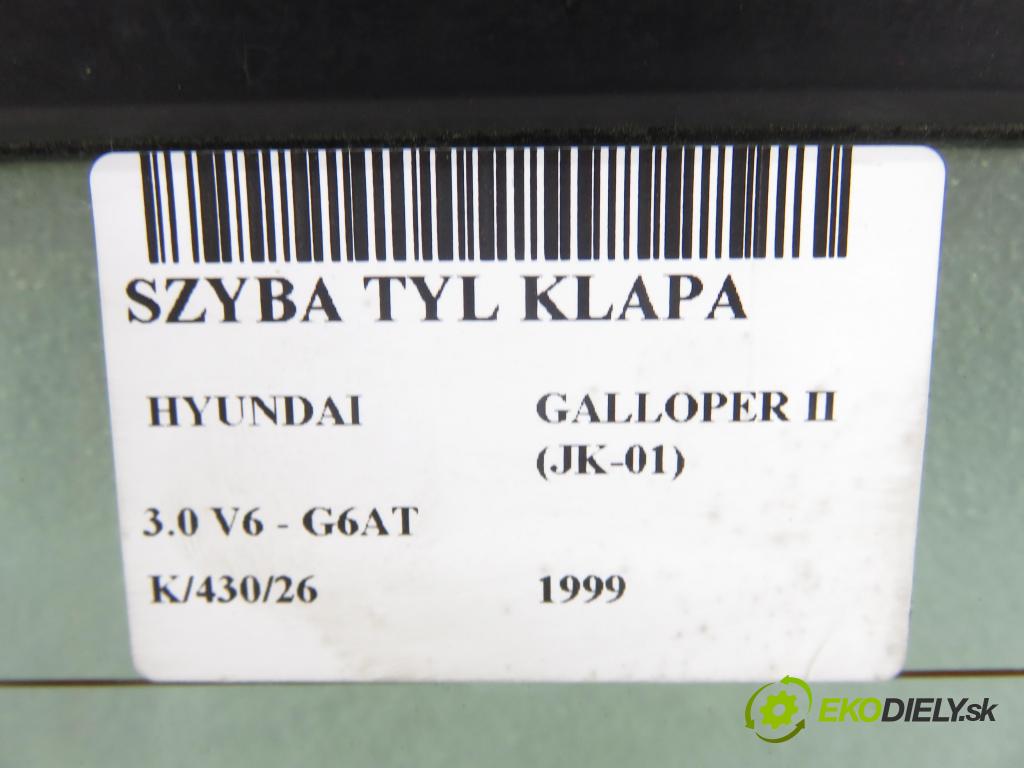HYUNDAI GALLOPER II (JK-01) TERENOWY 1999 104,00 3.0 V6 - G6AT 2972,00 okno ZADNÍ: kapota
