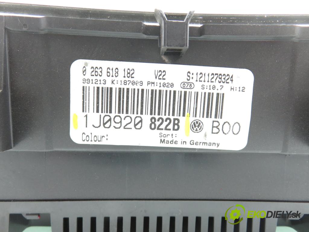 VW GOLF IV (1J1) HB 2000 66,00 1.9 TDI 90 - ALH 1896,00 Prístrojovka elektrický 1J0920822B