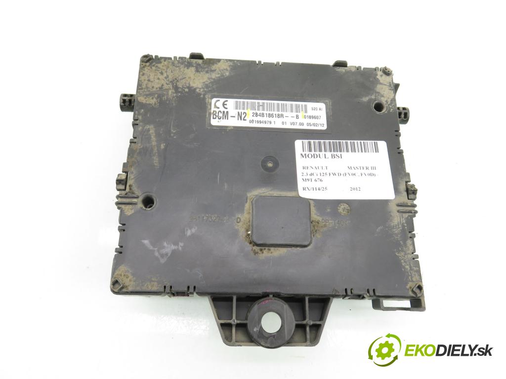 RENAULT MASTER III Skrzynia (FV) FURGON 2012 92,00 2.3 dCi 125 FWD (FV0C, FV0D) - M9T 676 2298,00 MODUL BCM 284B18618R ; 284B18618RB