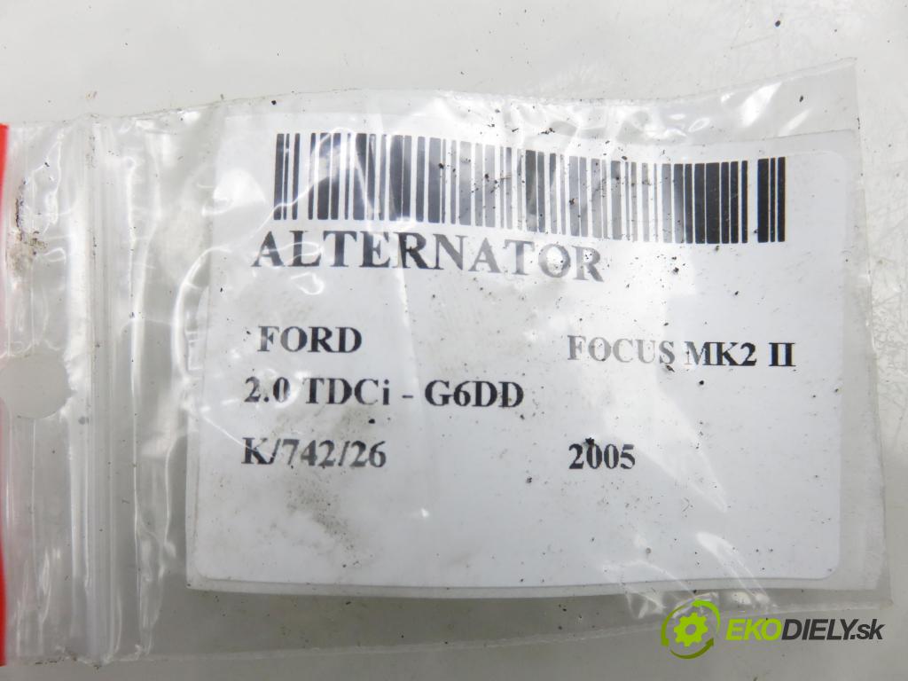 FORD FOCUS II (DA_, HCP) HB 2005 100,00 2.0 TDCi - G6DD 1997,00 Alternátor 1042102710 (Alternátor)
