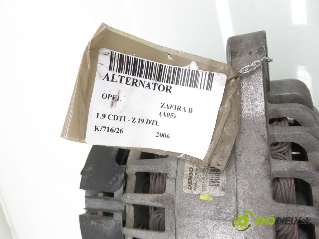 OPEL ZAFIRA B (A05) MINIVAN 2006 74,00 1.9 CDTI 8V 101 - Z 19 DTL 1910,00 Alternátor MS1022118661 ; 93180104 (Alternátor)