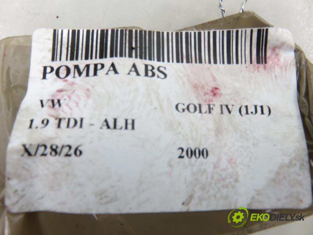 VW GOLF IV (1J1) HB 2000 66,00 1.9 TDI 90 - ALH 1896,00 pumpa ABS 10094703073 ; 1C0907379 ; 6X0614517 (Pumpa ABS)