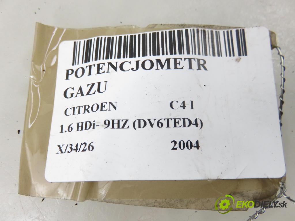 CITROEN C4 I (LC_) HB 2004 80,00 1.6 HDi 109 - 9HZ (DV6TED4) 1560,00 potenciometr plynového pedálu 0280755001 ; 9650889180 (Potenciometr plynového pedálu)