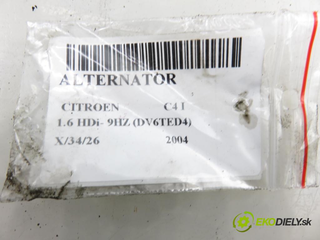 CITROEN C4 I (LC_) HB 2004 80,00 1.6 HDi 109 - 9HZ (DV6TED4) 1560,00 Alternátor 0124525035 ; 9646321880 (Alternátor)