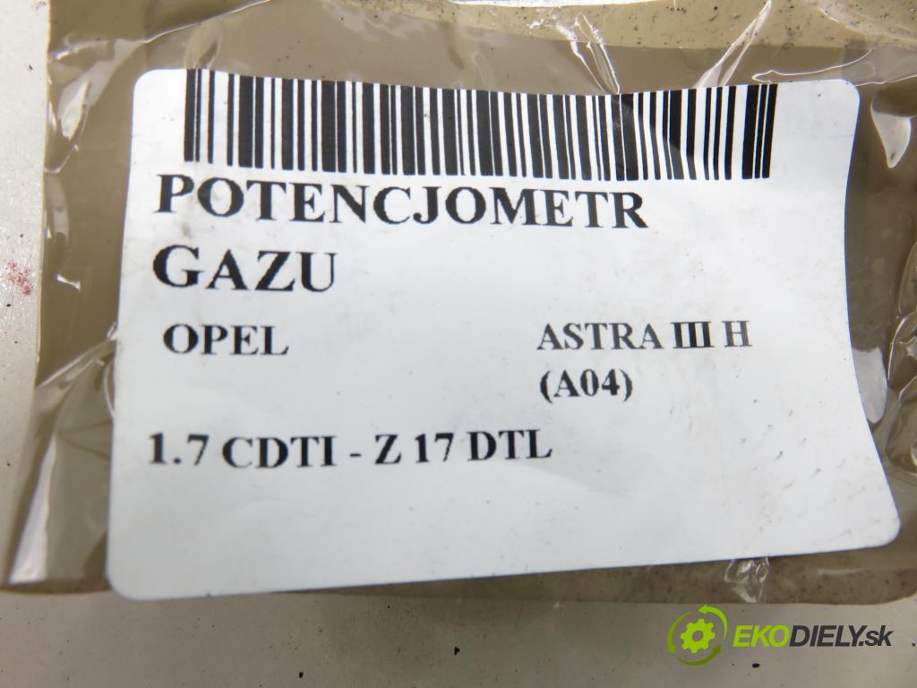 OPEL ASTRA H (A04) HB 2004 59,00 1.7 CDTI - Z 17 DTL 1686,00 Potenciometer plynu 01094604 (Potenciometer plynového pedálu)