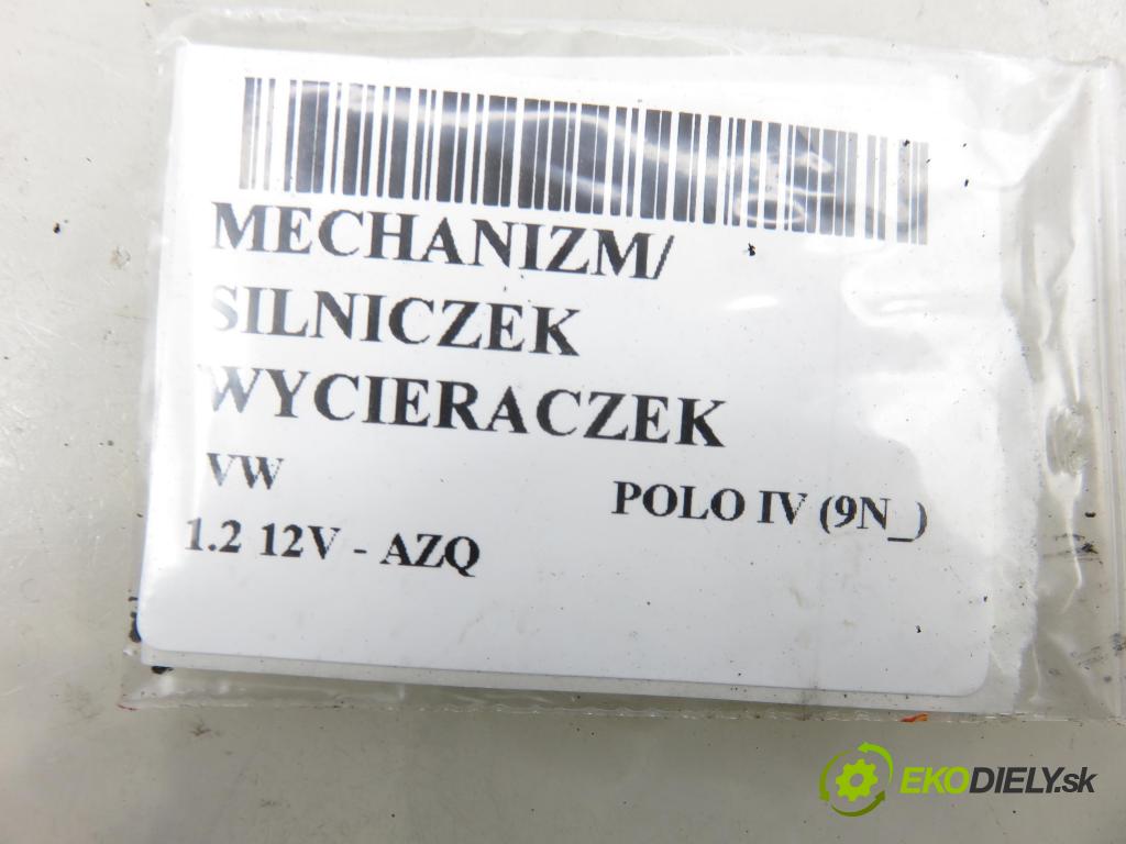 VW POLO (9N_) HB 2002 47,00 1.2 12V 64 - AZQ 1198,00 Motorček stieračov 0390241524 ; 6Q1955119A ; 3397020590