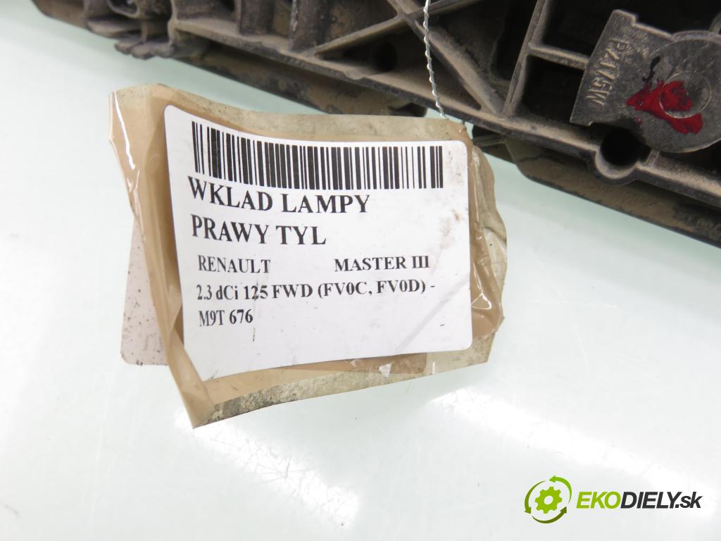 RENAULT MASTER III Skrzynia (FV) FURGON 2011 92,00 2.3 dCi 125 FWD (FV0C, FV0D) - M9T 676 2298,00 vložka svetla pravy zadné 17109800
