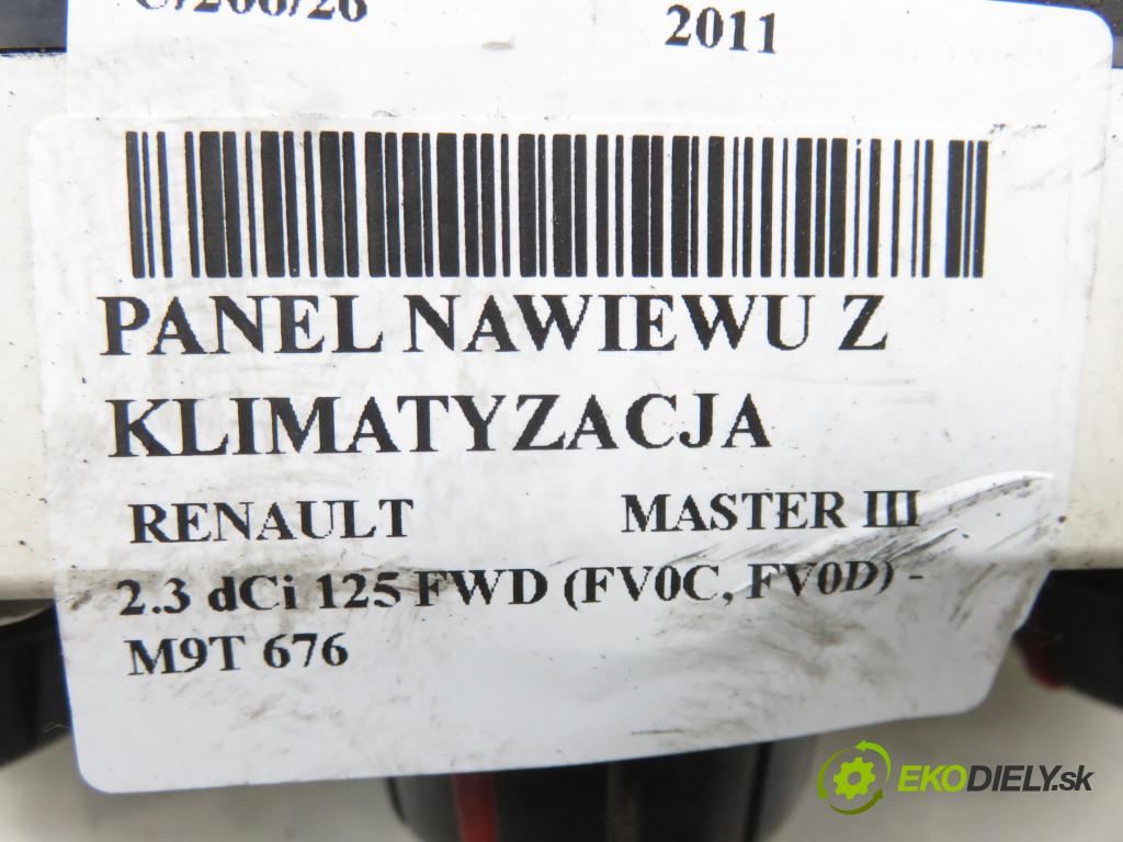 RENAULT MASTER III Skrzynia (FV) FURGON 2011 92,00 2.3 dCi 125 FWD (FV0C, FV0D) - M9T 676 2298,00 Panel kúrenia KLIMATIZACE: 275100013R
