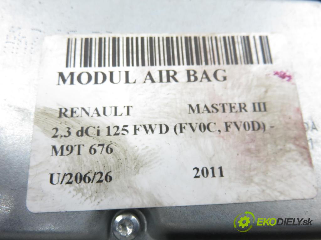 RENAULT MASTER III Skrzynia (FV) FURGON 2011 92,00 2.3 dCi 125 FWD (FV0C, FV0D) - M9T 676 2298,00 MODUL air BAG 8200942209A ; 611136500
