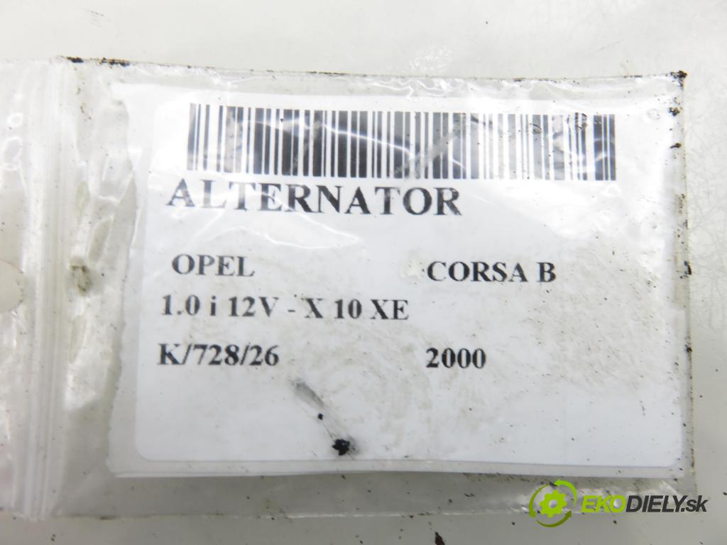 OPEL CORSA B (S93) HB 2000 40,00 1.0 i 12V 54 - X 10 XE 973,00 Alternátor 90534472 ; 0123100003 ; 90534472UE (Alternátor)