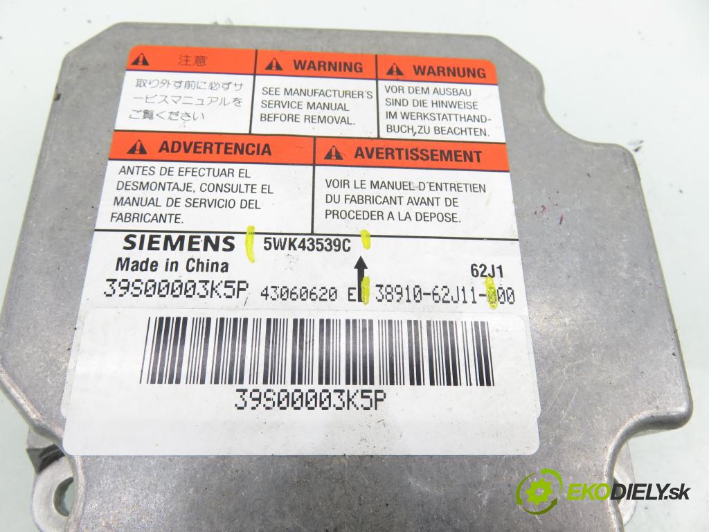 SUZUKI SWIFT III (MZ, EZ) HB 2006 68,00 1.3 4x4 (RS 413) - M13A 1328,00 MODUL air BAG 3891062J11 ; 5WK43539C