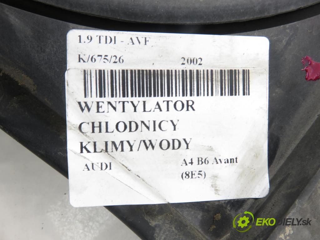 AUDI A4 Avant (8E5, B6) KOMBI 2002 96,00 1.9 TDI PD 130 - AVF 1896,00 ventilátor chladič PODNEBÍ / VODA 