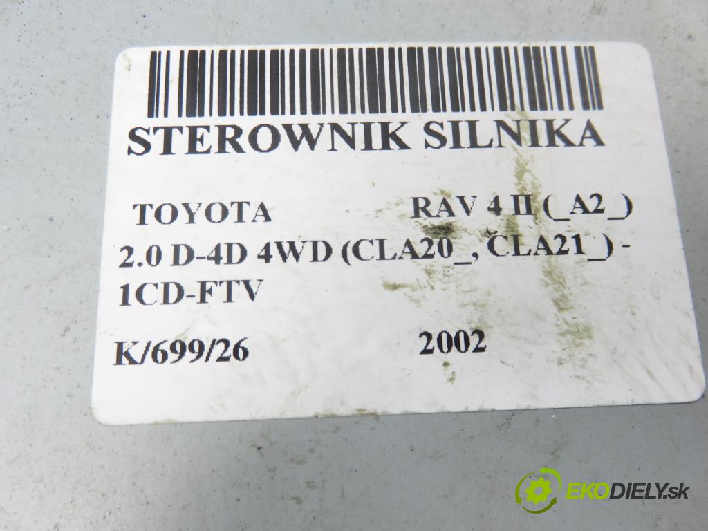 TOYOTA RAV 4 II (_A2_) SUV 2002 85,00 2.0 D-4D 4WD 116 - 1CD-FTV 1995,00 řídící jednotka motora 8966142780 ; 1758005192